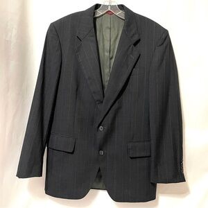 VTG, Jos. A. Bank wool suit coat, established 1905, gray pinstriped
